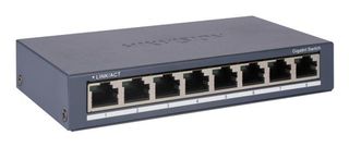 HIKVISION SWITCH 8 PORTE GIGABIT RJ45 PORTS, DESKTOP STEEL CASE UNMANAGED SWITCH