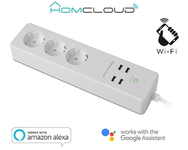 HOMCLOUD Multipresa Intelligente Wi-Fi 16A Schuko + USB