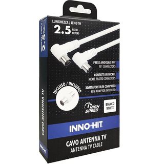 INNO-HIT IH-E90250 CAVO ANTENNA COASSIALE MASCHIO/FEMMINA SPINA 90 GRADI 2.5 MT…