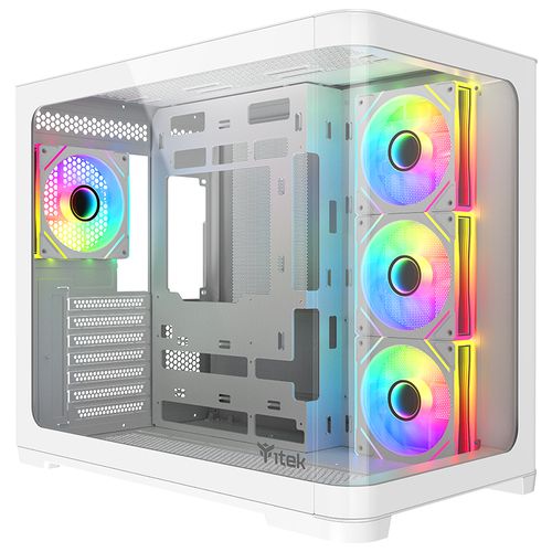 ITEK CASE DARK CAVE CURVED GAMING TOWER ATX PANNELLO FRONTALE E LATERALE IN VET…
