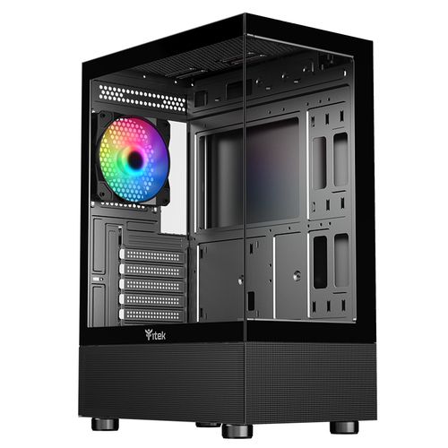ITEK SHOWBUI 33B CASE GAMING TOWER ATX 12cm ARGB FAN PANNELLO FRONTALE E LATERA…