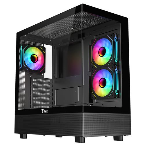 ITEK SHOWBUI 42B CASE GAMING TOWER ATX 3 x 12cm ARGB FAN 2 x USB-C 3.0 PANNELLO…