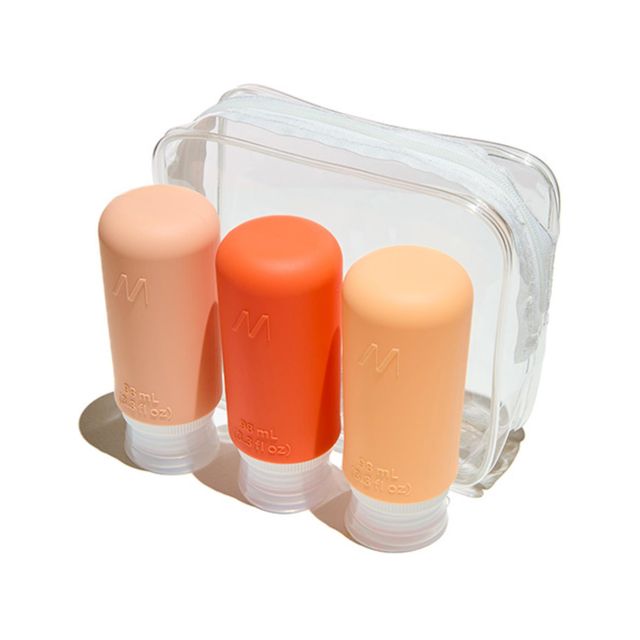 MUITOMAS SET DI 3 FLANCONCINI DA VIAGGIO IN SILICONE DA 98 ML IN BUSTA IMPERMEA…