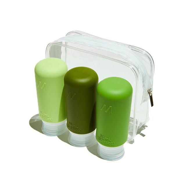 MUITOMAS SET DI 3 FLANCONCINI DA VIAGGIO IN SILICONE DA 98 ML IN BUSTA IMPERMEA…