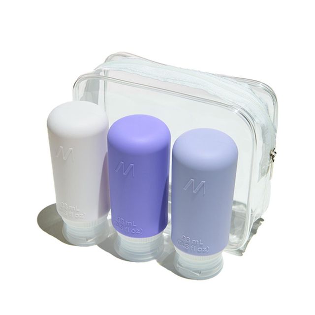 MUITOMAS SET DI 3 FLANCONCINI DA VIAGGIO IN SILICONE DA 98 ML IN BUSTA IMPERMEA…