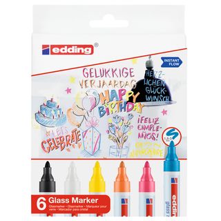 Marcatore per vetro 95 - punta tonda - da 1,5 a 3 mm - colori assortiti - Eddin…