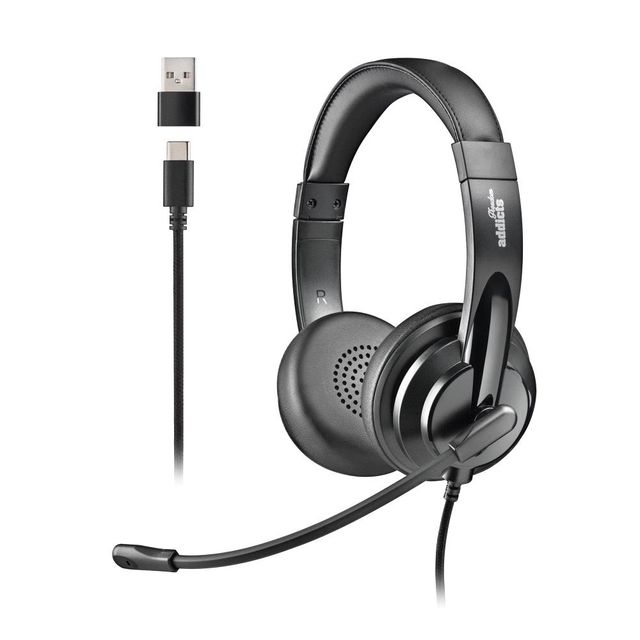 NGS CUFFIE STEREO USB-C CON CONTROLLO DEL VOLUME E ADATTATORE USB