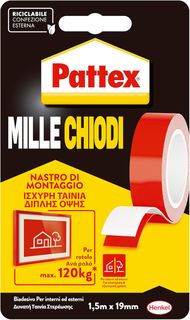 Nastro biadesivo Pattex Millechiodi 19 mm x 1,5 m 2857838