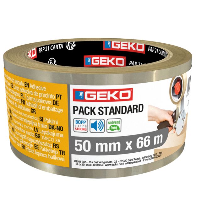 Nastro imballo noise 50mmx66mt trasparente Geko