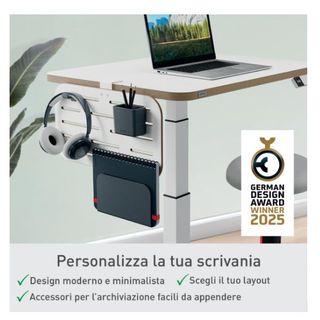 Pannello forato con accessori portapenne, gancio e portariviste 42x25 cm Leitz …