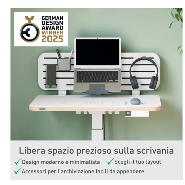 Pannello forato con accessori supporto PC/smartphone, portapenne e gancio 80x25…