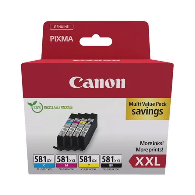 Canon - Cartuccia ink Multipack - BK/C/M/Y - CL-581XXL - 1998C006