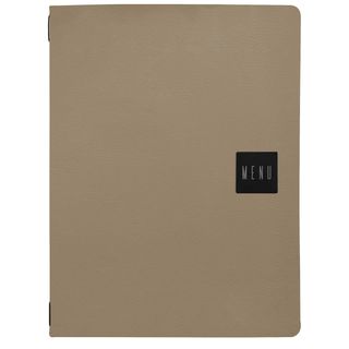 Portamenu A4 con elastico 12 facciate BEIGE scritta MENU Stilcasa