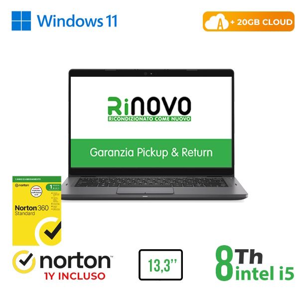 RINOVO NB DELL Latitude 5300 i5-8X00/DDR4 16GB SSD 256GB 13.3" W11P CLOUD20GB G…