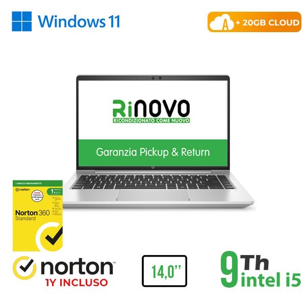 RINOVO NB HP 840 G6 i5-8X00U DDR4 8GB SSD 256GB 14" CLOUD20GB W11P Grade A 1Y W…