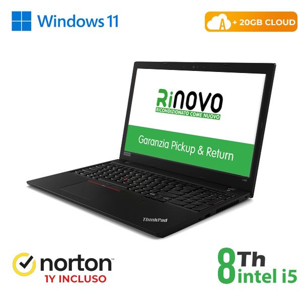 RINOVO NB LENOVO ThinkPad L590 i5-8X00 DDR4 8GB SSD 256GB 15.6" W11P CLOUD20GB …
