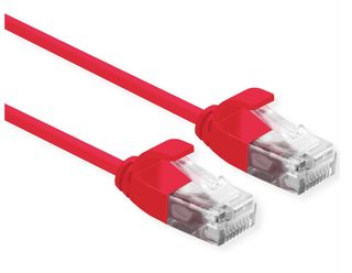 ROLINE CAVO UTP DATA CENTER PATCHCORD CAT.6A, CLASS EA, LSOH, SLIM, ROSSO, 1M