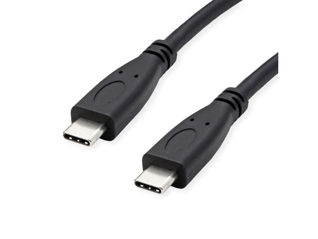 ROLINE GREEN CAVO USB3.2 GEN2, PD 20V5A, WITH EMARK, C - C, M/M, BLACK, 1M