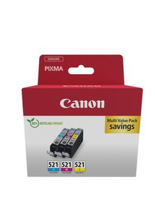 Canon CLI-521 C/M/Y Multi pack - Confezione da 3 - 9 ml - giallo, ciano, magent…