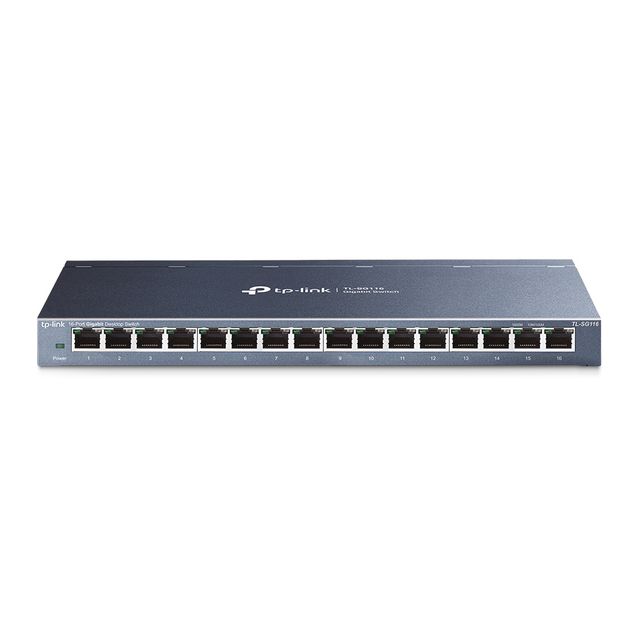 SWITCH 16P GIGABIT RJ45 DESKTOP STEEL CASE