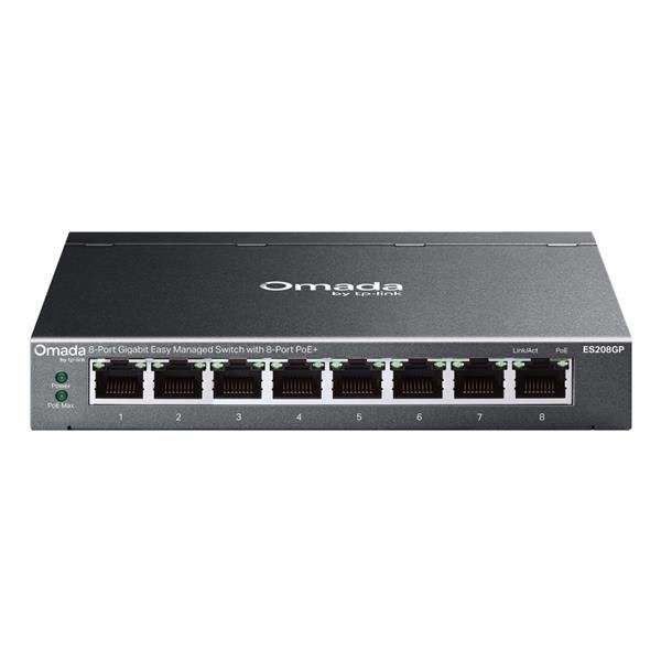 SWITCH 8P LAN GIGABIT POE+ TP-LINK ES208GP EASY MANAGED 4P GIGABIT POE (INTEG,C…
