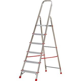 Scala in alluminio Scalamìa rinforzata Gierre 6 gradini - 0.48x1.10xH.1.84 m AL…