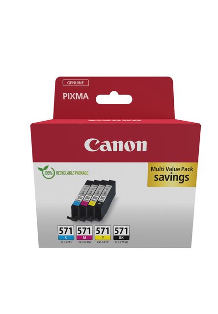 Canon CLI-571 C/M/Y/BK Multipack - Confezione da 4 - 7 ml - nero, giallo, ciano…