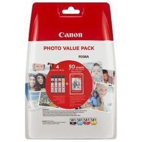 Canon CLI-581 C/M/Y/BK Photo Value Pack - Confezione da 4 - 5.6 ml - nero, gial…