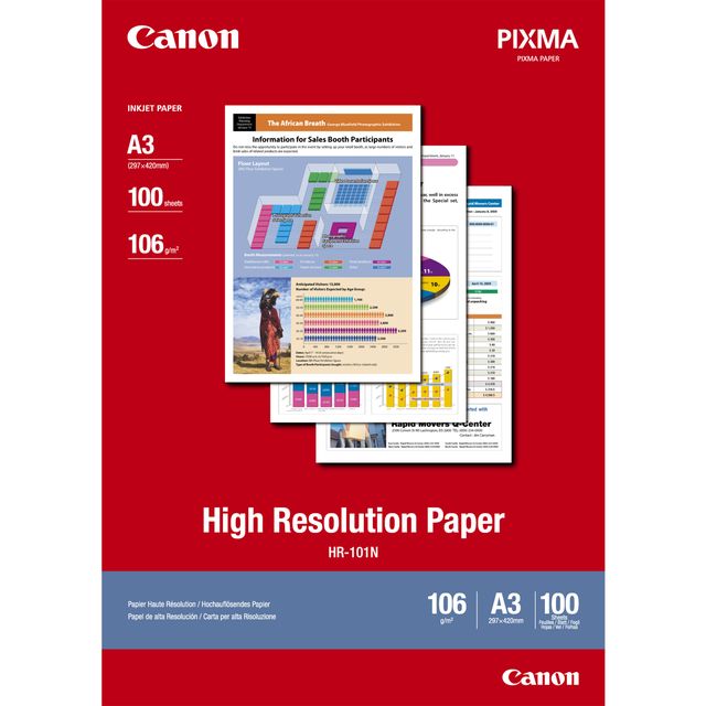 Canon HR-101 - A3 (297 x 420 mm) 100 fogli carta comune - per BJC-4550, 4650, 5…