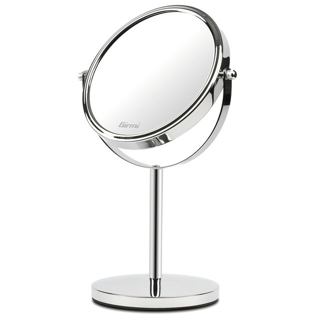 Specchio per trucco c/ingrandimento x3 D specchio 15,5 x H32cm grigio Girmi