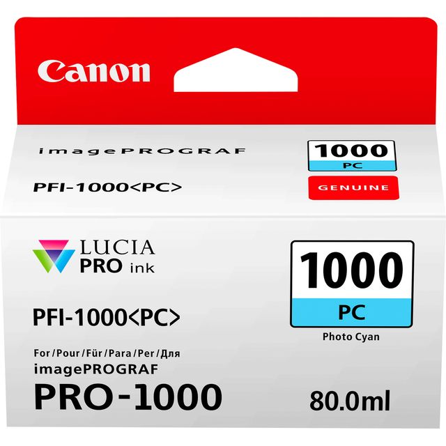 Canon PFI-1000 PC - 80 ml - ciano per foto - originale - serbatoio inchiostro -…