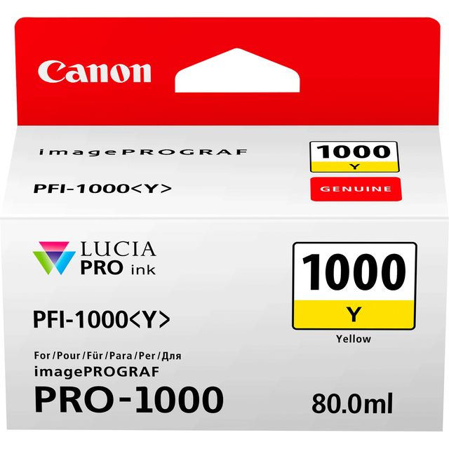 Canon PFI-1000 Y - 80 ml - giallo - originale - serbatoio inchiostro - per imag…