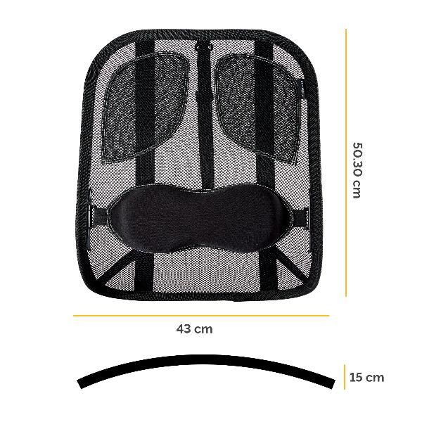 Supporto FELLOWES Professional Series™ per schiena tessuto in rete nero 50x45x1…