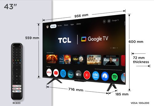 TCL SMART TV QLED 43" 4K