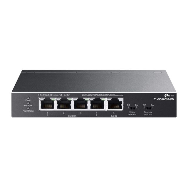 TP-LINK TL-SG1005P-PD SWITCH 5 PORTE GIGABIT 4 x 10/100/1000 (PoE+) + 1 x 10/10…
