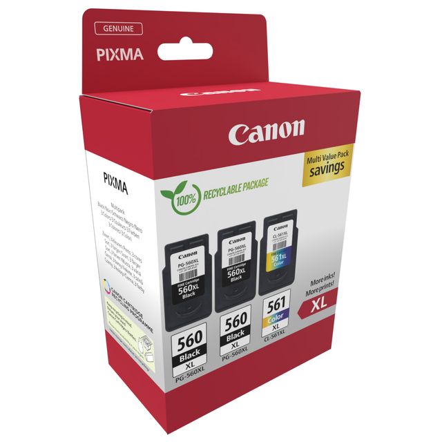 Canon PG-560XL x2/CL-561XL Multi Value Pack - Confezione da 3 - Alta resa - ner…