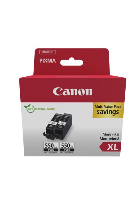 Canon PGI-550PGBK XL Twin pack - Confezione da 2 - 15 ml - Alta resa - nero - o…