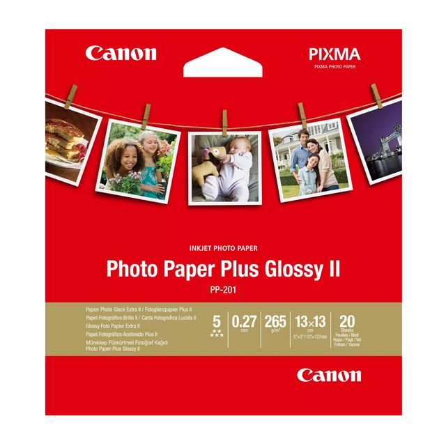 Canon Photo Paper Plus Glossy II PP-201 - Extra-lucida - 270 micron - 130 x 130…