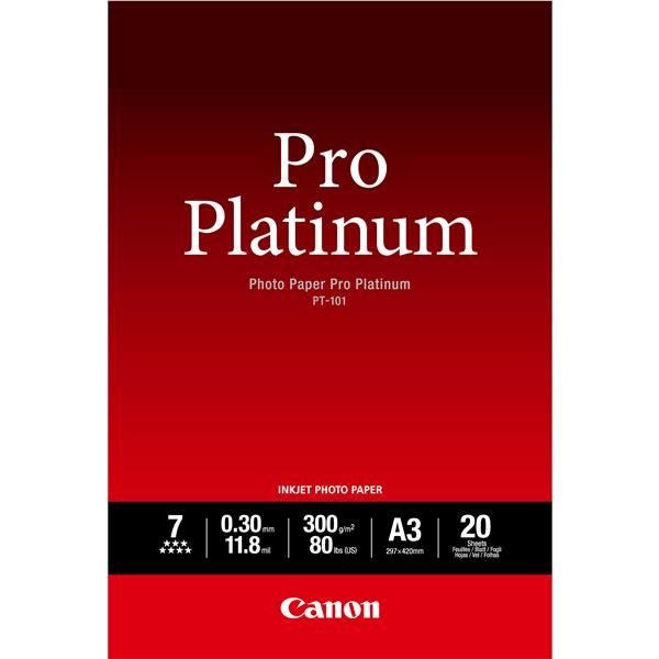 Canon Photo Paper Pro Platinum - A3 (297 x 420 mm) - 300 g/m² - 20 fogli carta …