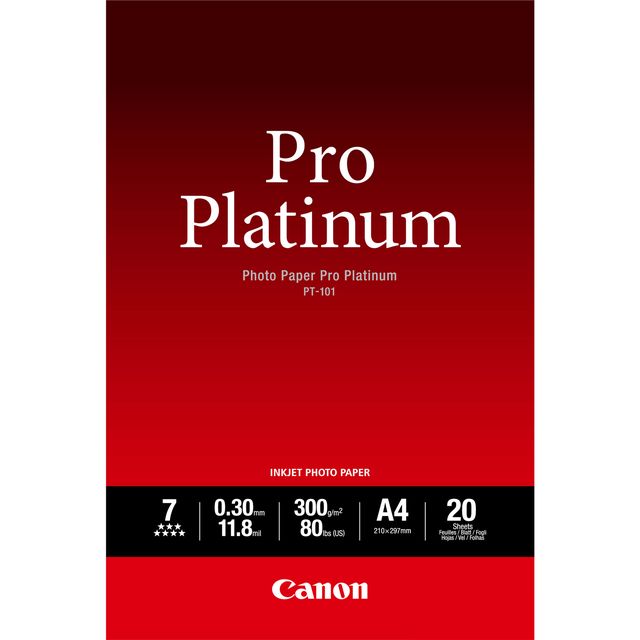 Canon Photo Paper Pro Platinum - A4 (210 x 297 mm) - 300 g/m² - 20 fogli carta …