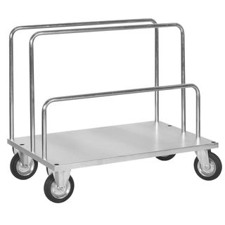 Carrello a pianale - per carichi lunghi - con 2 barre alte e 1 bassa - 120 x 80…