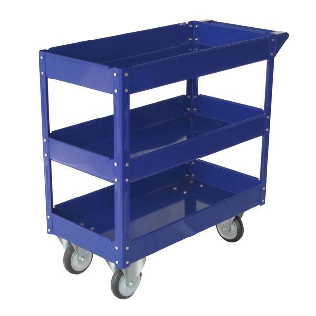 Carrello da lavoro - 3 ripiani - 84 x 41 x 82 cm - portata max 100 kg - acciaio…