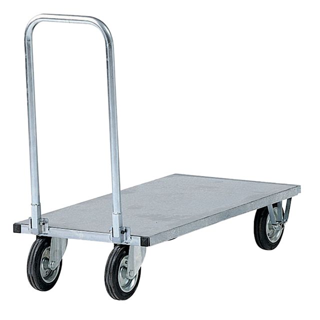 Carrello da lavoro - con manici pieghevoli e pianale - 250 kg - zincato - Tecno…