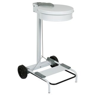 Carrello portasacco - 54,6x60xH94cm - con ruote - 110L - acciaio - bianco - Sti…
