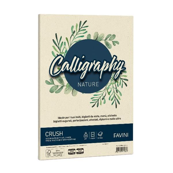 Carta Calligraphy Nature Crush - A4 - 100 gr - giallo agrumi - Favini - conf. 5…