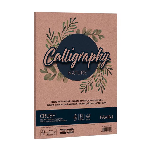 Carta Calligraphy Nature Crush - A4 - 250 gr - mandorla - Favini - conf. 50 fog…