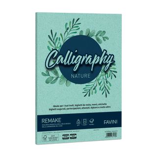 Carta Calligraphy Nature Remake - A4 - 120 gr - acquamarina - Favini - conf. 50…