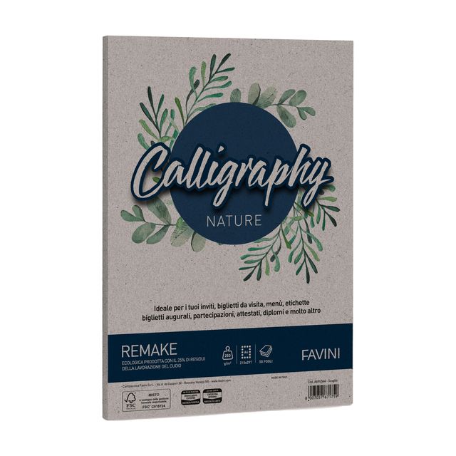 Carta Calligraphy Nature Remake - A4 - 250 gr - scoglio - Favini - conf. 50 fog…