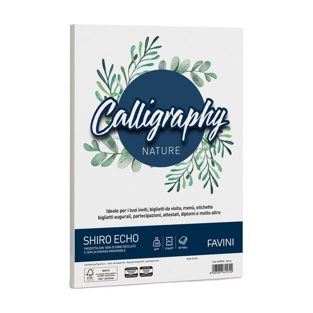 Carta Calligraphy Nature Shiro Eco - A4 - 120 gr - gesso - Favini - conf. 50 fo…