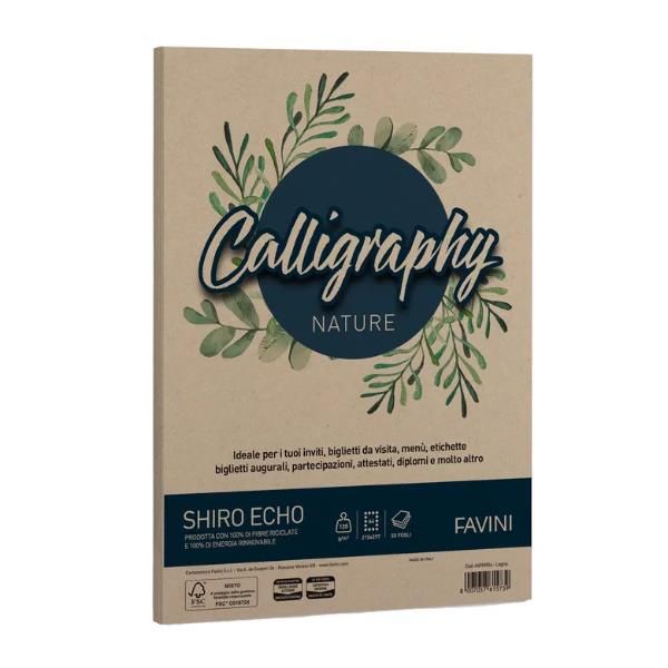 Carta Calligraphy Nature Shiro Eco - A4 - 120 gr - legno - Favini - conf. 50 fo…